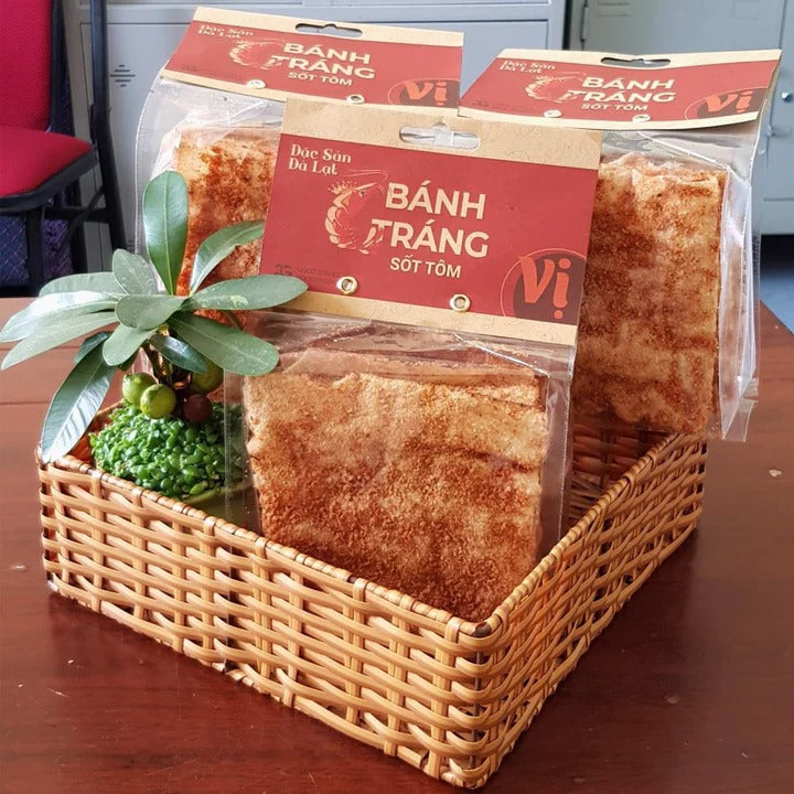 【3人シェア買いでお得】ベトナム産高級焼ライスペーパーエビ味　2袋【BANH TRANG NUONG SOT TOM 2 pack 】
