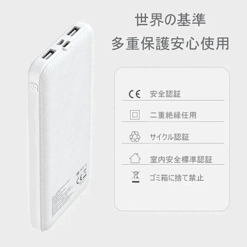 【ご新規さんとシェア買い】【2台同時充電可能！】モバイルバッテリー スマホ充電器 大容量 12000mAh 小型 急速充電器 PSE認証済 残量表示 2台同時充電 携帯充電器 iPhone/iPad/Android 各種対応 送料無料