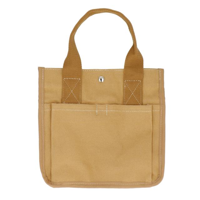 【キャメル】 ランチバッグ おしゃれ 通販 ミニトートバッグ キャンバス 無地 お弁当 バッグ お弁当袋 ミニバッグ 小さめ 布 レディース メンズ キッズ バック トートバッグ マチ 広い ポケット