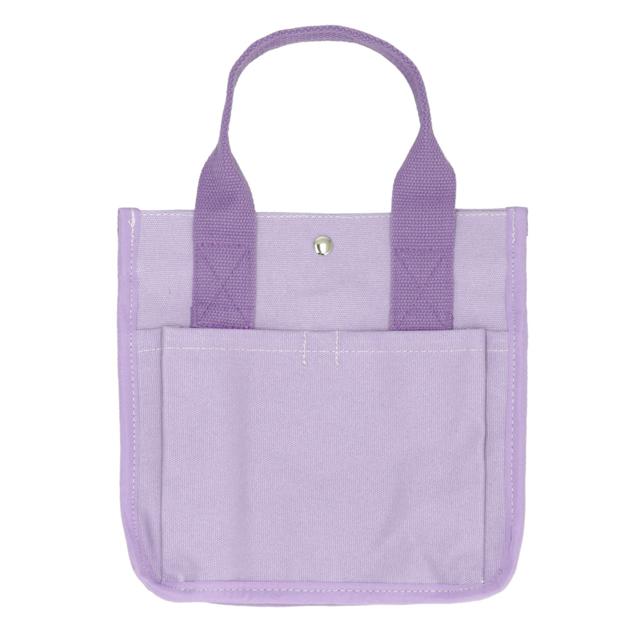 【ラベンダー】 ランチバッグ おしゃれ 通販 ミニトートバッグ キャンバス 無地 お弁当 バッグ お弁当袋 ミニバッグ 小さめ 布 レディース メンズ キッズ バック トートバッグ マチ 広い ポケット