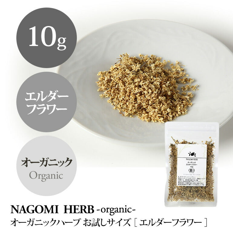 有機JAS オーガニック ・エルダーフラワー お試し 10g 【 エルダーフラワーティー ハーブ 無農薬 リーフティー 茶葉 ドライハーブ お茶 】