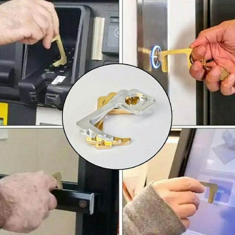 ドアオープナー　非接触 ゴールド GOLD オシャレ お洒落 かっこいい かわいい　ドアオープン　外出時 ボタン押し　スイッチ類押し 便利グッズ ウィルス対策商品 ウィルス対策グッズ 触らない 接触防止　銅　エレベーター　ドア　扉