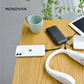 (ホワイト）モバイルバッテリー 10000mAh【PSE安全認証済】 4本ケーブル付き 4台同時充電可 5V 2A 薄型 軽量 大容量 送料無料 4本ケーブル内蔵 iphone type-c microUSB 急速充電 スマホ充電器 持ち運び便利 防災グッズ
