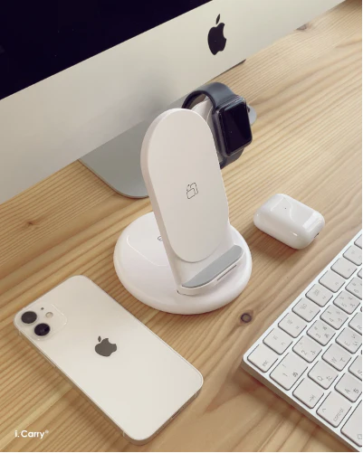 (ホワイト)急速 ワイヤレス充電器 折り畳み式 iPhone 充電器 Apple Watch 6 5 4 3 2 1 対応 AirPods iPhone13 iPhone12 Pro max 12 mini iPhone SE3 XR 11 8 Galaxy 充電器 Qi アップルウォッチ エアポッズ  最小  BAT181