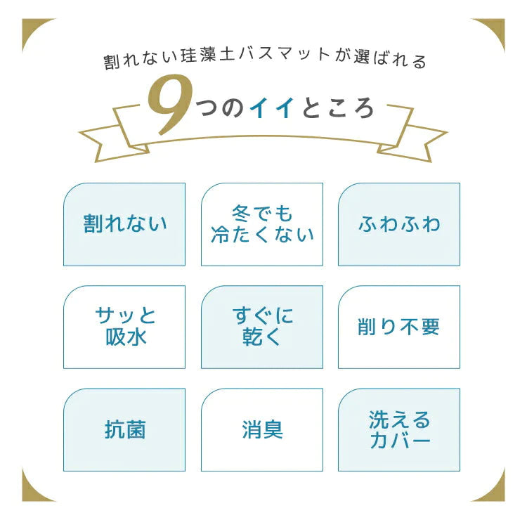 【ライトグレー】珪藻土バスマット ソフト ノンアスベスト 割れない 洗える 大きい 防カビ 珪藻土 バスマット マット お風 足ふき 足拭き 吸水 速乾 水切り 吸水 消臭 抗菌 バス用品 おしゃれ かわいい 洗濯