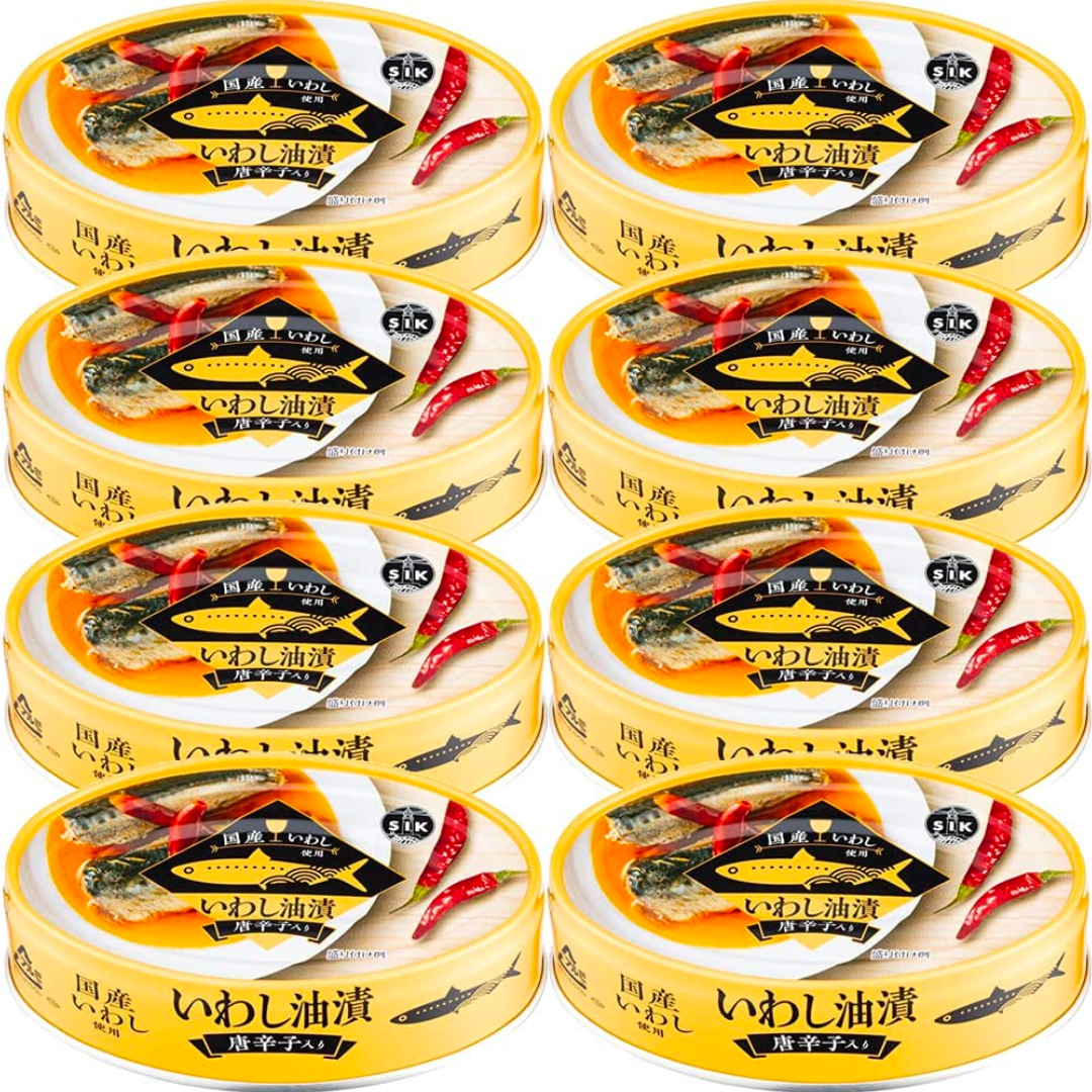 [8点]信田缶詰 国産いわし油漬け唐辛子入り