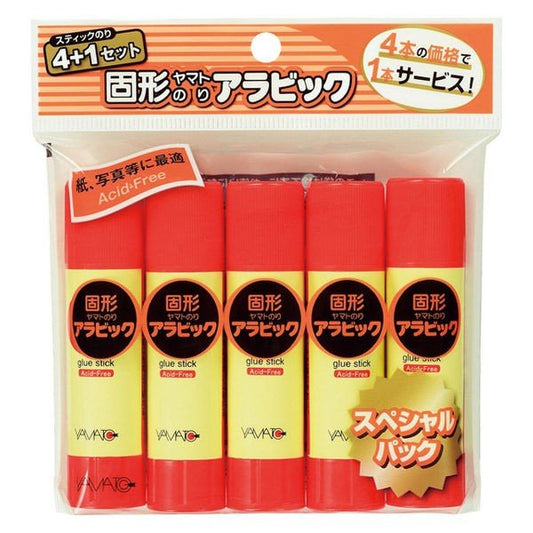 【たっぷり5本+おまけ付き！】ヤマト 固形アラビック スティックのり スペシャルパック
