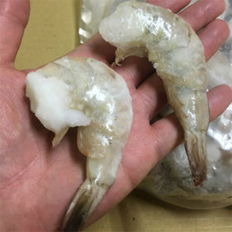 【送料無料】【1kg(約40尾)】特大！6L(約90mm)サイズ・無頭バナメイエビ！！