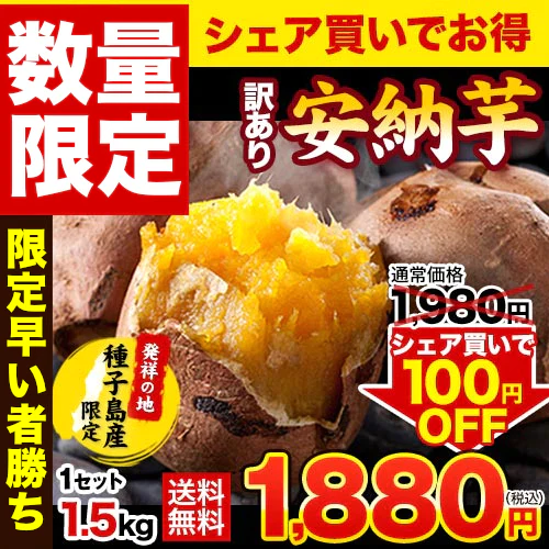 さつまいも 種子島産 訳あり 安納芋 1.5kg 送料無料 長期熟成 お菓子 薩摩芋 さつま芋 あんのういも サツマイモ (サイズ大中小不揃い)焼き芋《3-7営業日以内に発送予定(土日祝日除く)》