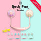 Pink 首掛け 扇風機 ハンズフリー 充電式 ダブル LED fan-003