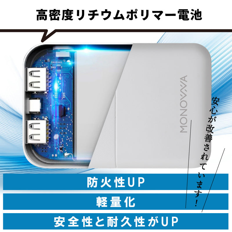 モバイルバッテリー 大容量 10000mAh 【スマホ 充電器 バッテリー iPhone iPad 急速充電 2台同時充電 軽量 コンパクト 旅行 携帯充電器 持ち運び