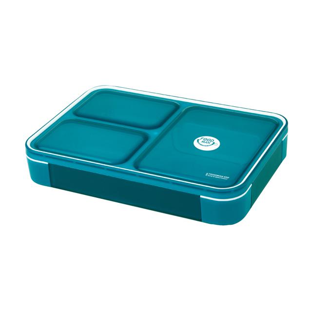 【クリアダークブルー】 弁当箱 600ml FOODMAN フードマン  通販 スリム 薄型 女子 男子 食器洗浄機対応 フードマン 1段 コンパクト 大人 小学生 通勤 通学 ランチボックス スマート ランチプレート シンプル
