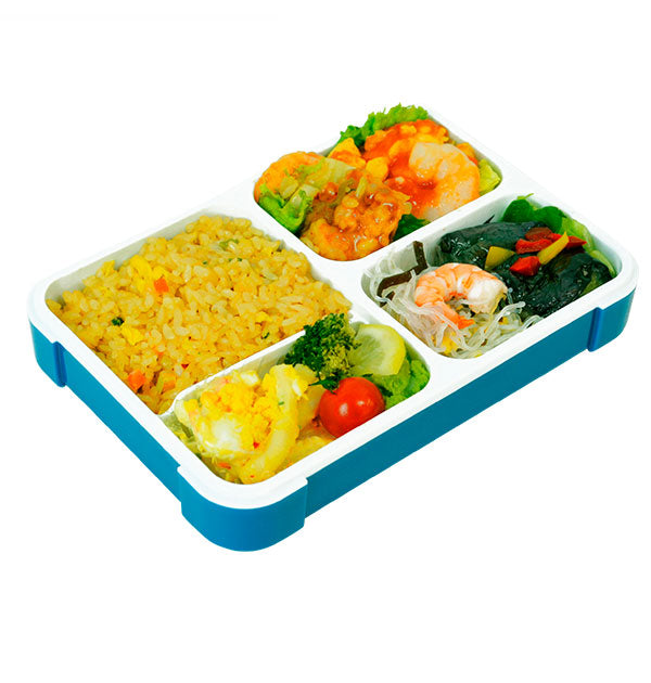 【クリアダークブルー】 弁当箱 600ml FOODMAN フードマン  通販 スリム 薄型 女子 男子 食器洗浄機対応 フードマン 1段 コンパクト 大人 小学生 通勤 通学 ランチボックス スマート ランチプレート シンプル