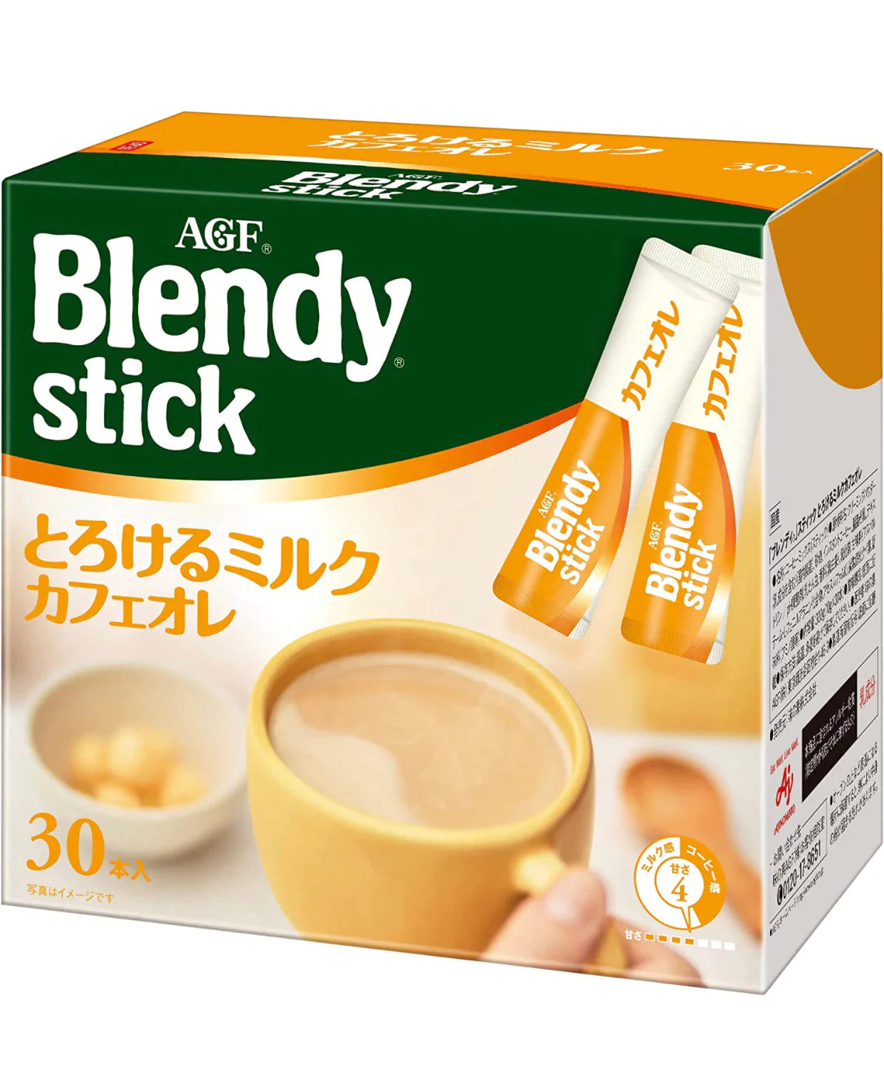 　外箱なしで配送　AGF ブレンディ スティック とろけるミルクカフェオレ 30本