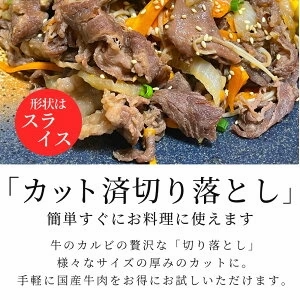 国産 牛カルビ ［2kg（1kg×2pac）］ 訳あり 切り落とし【ゲリラセール】