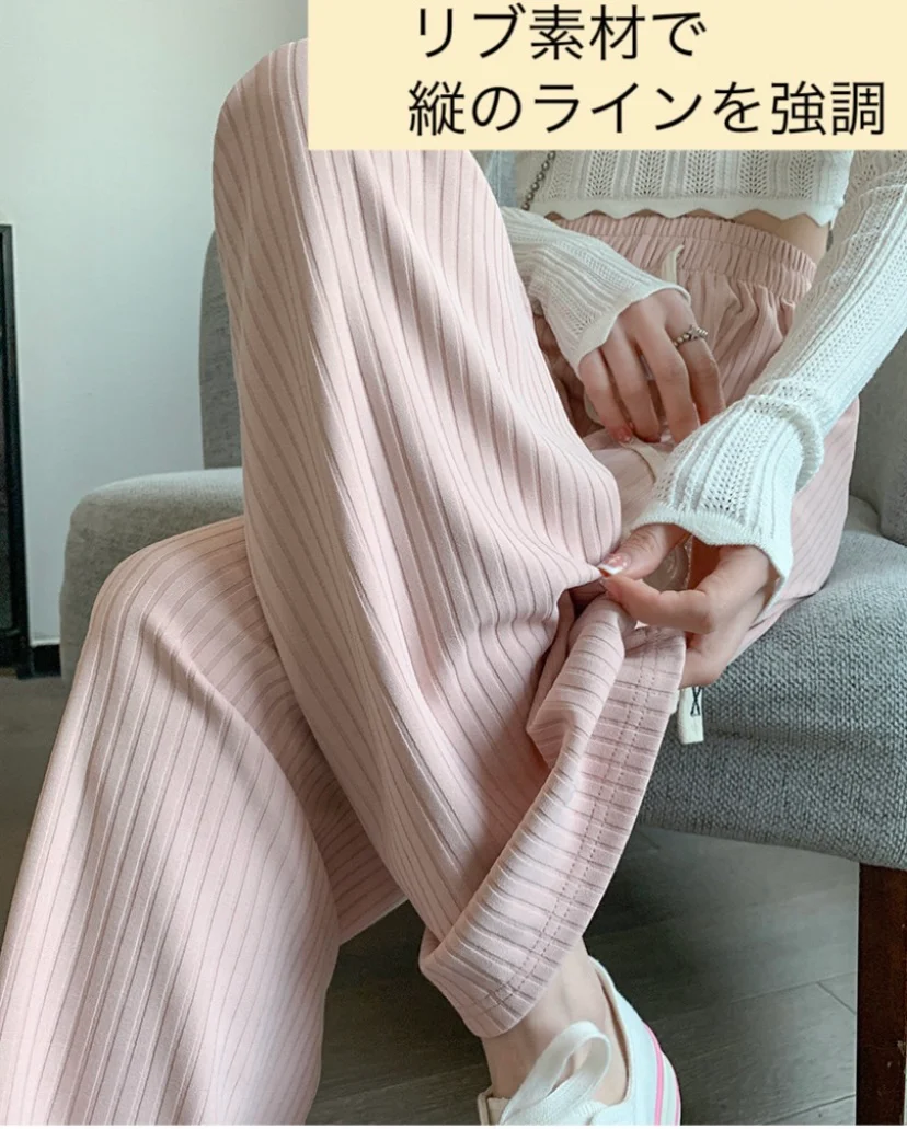 普通丈M サイズ　最安値挑戦、２９９９円商品ーー１６９９円。さらてろタイプ登場 パンツ レディース 春 夏 リブ ワイドパンツ 涼しい ワンマイルウェア 低身長 高身長 ワイド ゆったり 大きいサイズ 小さいサイズ カジュアル 部屋着 楽ちん【素材イージーワイドパンツ】