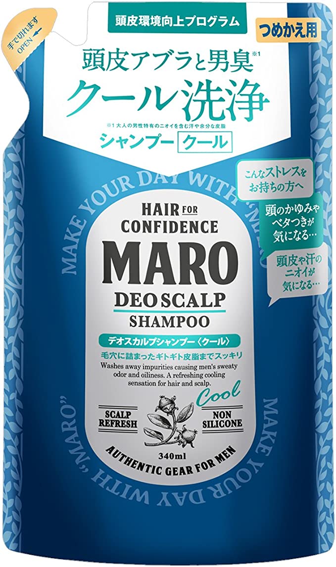 【おまけ付き！】【クール】デオスカルプ シャンプー [グリーンミントの香り] MARO マーロ 詰め替え 340ml メンズ
