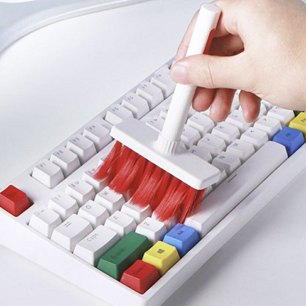 ブラシ キーボード 小物用 3機能 分解可能 クリーナー Keyboard Brush PC パソコン キーボード用 生活雑貨 クリーニング用 コンパクト 収納 ブラッシング ほこり取り 毛取り 掃除 クリーン 抜け毛 毛玉 お手入れ ゴミ取り 便利