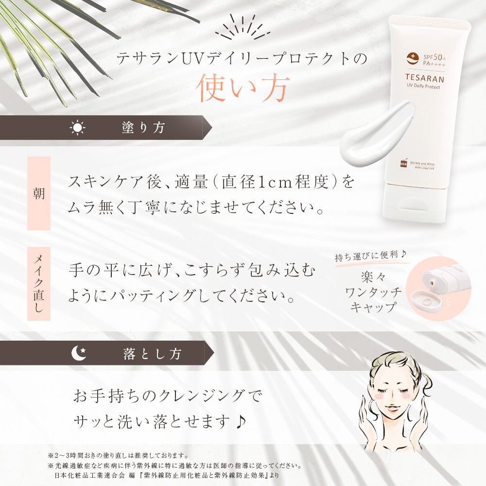 【5人シェア買いでお得】テサランUV デイリープロテクト60g SPF50+PA++++ ロングUVA 薬用 UVクリーム シミ・シワ改善下地 UV 美容液 ナイアシンアミド 医薬部外品 トーンアップ 化粧下地日焼け止め ノンケミカル 処方【送料無料】