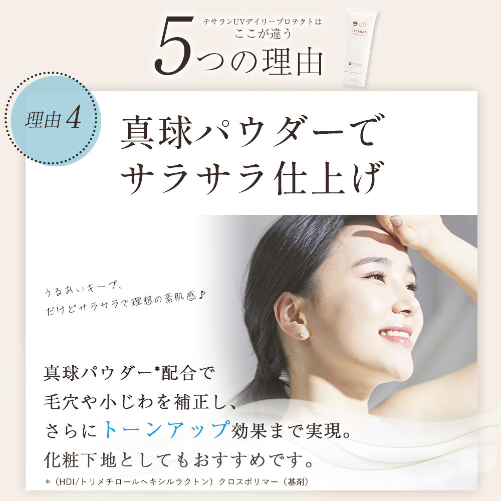 【5人シェア買いでお得】テサランUV デイリープロテクト60g SPF50+PA++++ ロングUVA 薬用 UVクリーム シミ・シワ改善下地 UV 美容液 ナイアシンアミド 医薬部外品 トーンアップ 化粧下地日焼け止め ノンケミカル 処方【送料無料】