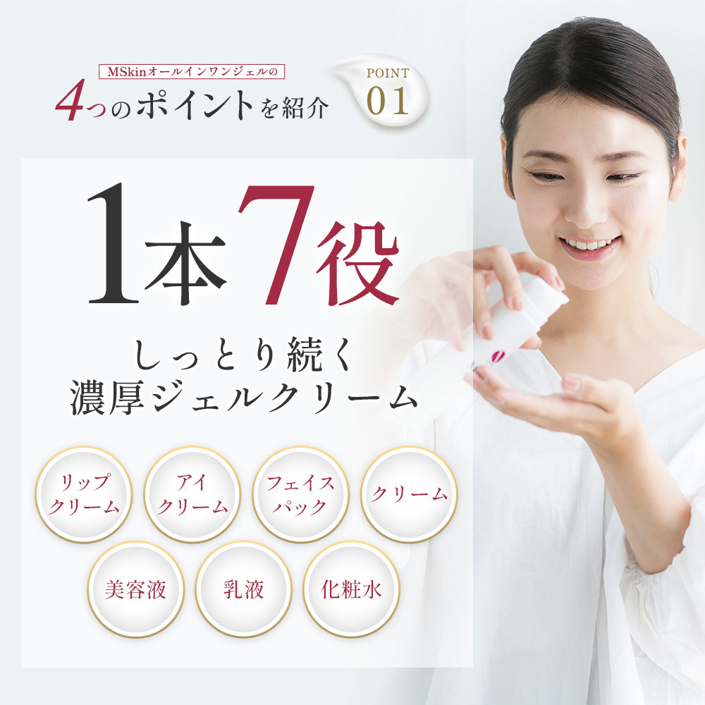 MSkin エムスキン ザ モイストゲル 100g 高保湿 オールインワンジェル 無添加 保湿クリーム 顔 から デコルテ 妊娠腺 にも使える オールインワンゲル しっとりフェイスパック級のゲルクリーム 日本製