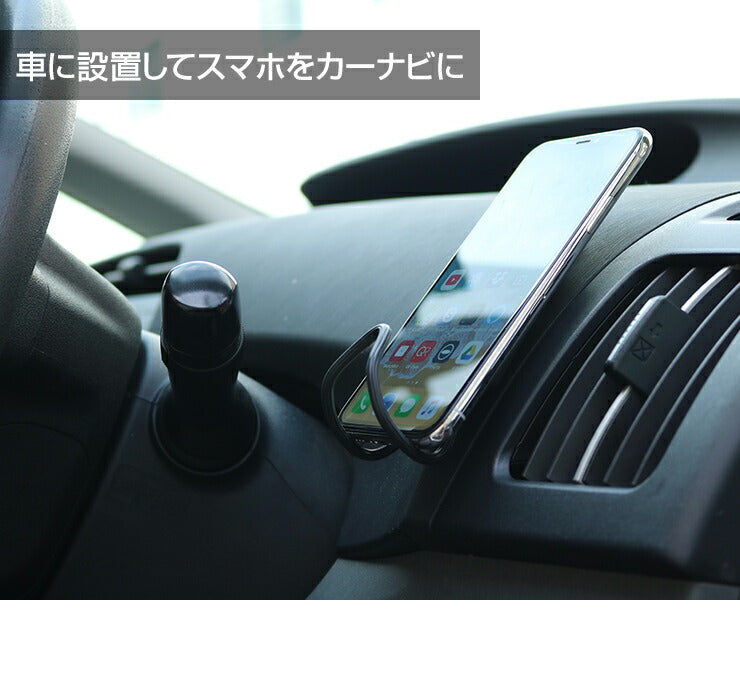 （オレンジ）くねくねスマホホルダー  スマホスタンド  エアコン 吹き出し口  後部座席(3R-FLH03)