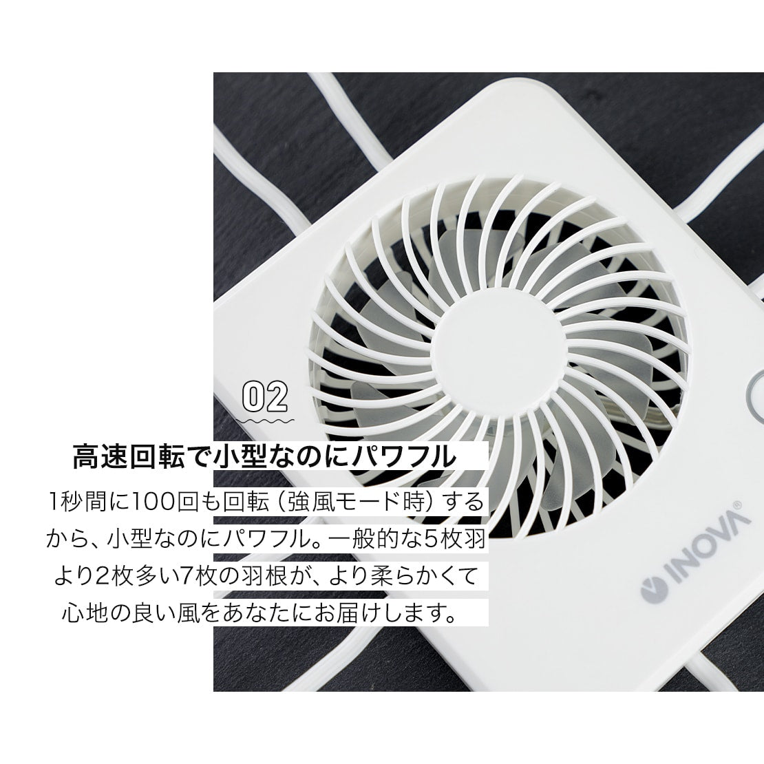 （カーキ）ベビーカー 扇風機 ハンディ扇風機 usb充電式 車用 扇風機 後部座席 車載 INOVA くねくね扇風機(3R-FLH04)