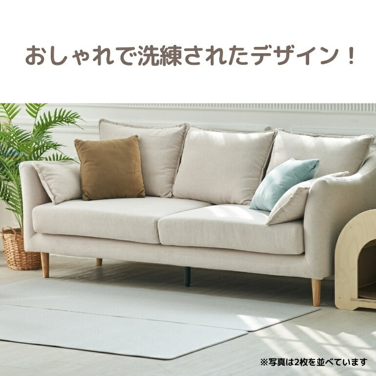 抗菌ペットマット 65×180×0.6cm ファブリックグレー 拭ける キッチン 台所 マット 高級 滑り止め おしゃれ 防水 北欧 防炎 厚手 防音 クッションマット 70 フロアーマット リバーシブル 犬 猫 リビングマット 赤ちゃん お昼寝マット 玄関マット 室内 pvcマット 送料無料 Caraz 床暖房対応 【保証付き】
