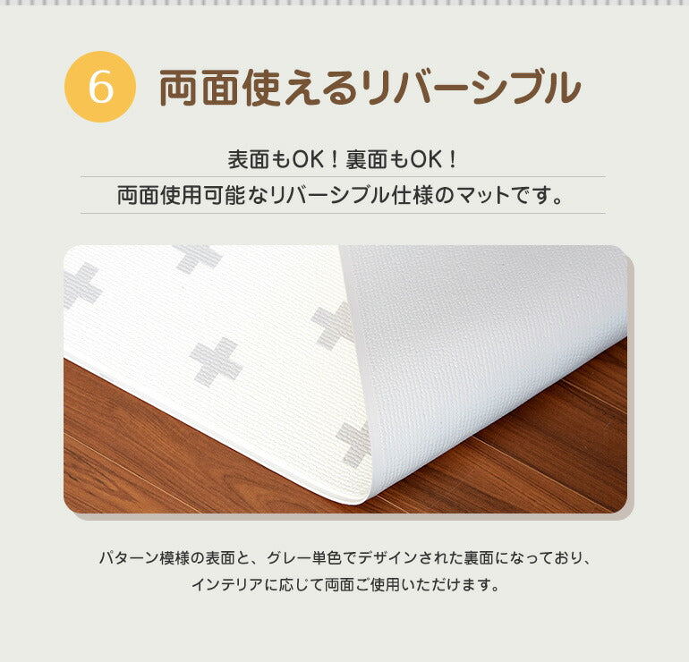 抗菌ペットマット 110×220×0.6cm ファブリックベージュ フロアマット 床暖房対応 厚手 大判 リビング 滑り止め 防音 防水 防炎 リバーシブル 110×220cm おしゃれ 室内 床 クッションマット プレイマット ベビー 赤ちゃん 犬 猫 ペット 新生活 pvcマット Caraz カラズ 【保証付き】