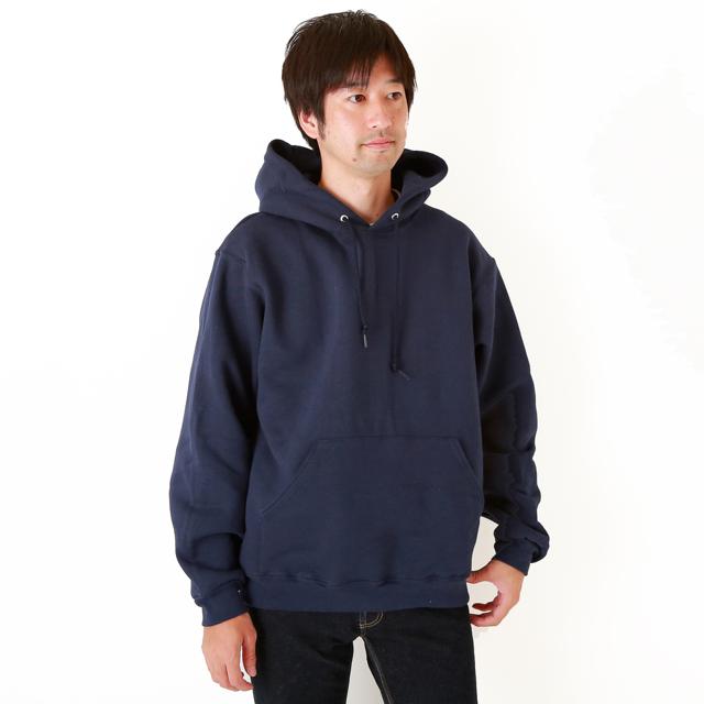 【JNAVY・Mサイズ】 fruit of the loom スウェット パーカー 通販 フルーツオブザルーム メンズ プルオーバー スーパーコットン ヘビーウェイト 12オンス 12oz フード スエット 厚手 裏起毛 無地 シンプル