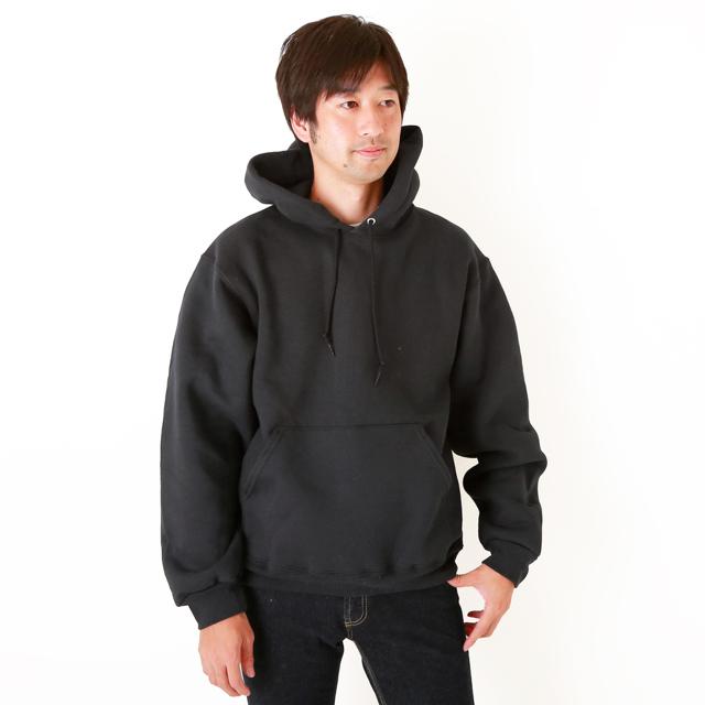 【BLACK・Sサイズ】 fruit of the loom スウェット パーカー 通販 フルーツオブザルーム メンズ プルオーバー スーパーコットン ヘビーウェイト 12オンス 12oz フード スエット 厚手 裏起毛 無地 シンプル