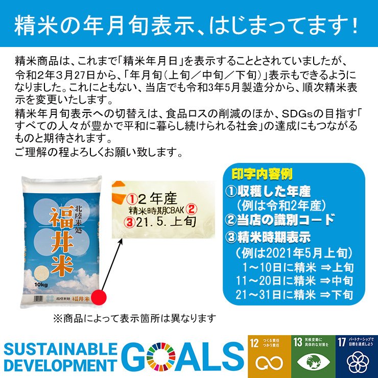 福井米 白米 20kg(10kg×2) 福井県産米100％ブレンド米
