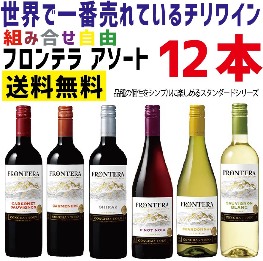 【送料無料】【訳あり】【ラベル切り替わり中につき新旧ラベル混ざる可能性有!】ワイン セット選べるフロンテラセットよりどり 12本 セット 750ml×12本【北海道・沖縄県・東北・四国・九州地方は必ず送料がかかります】