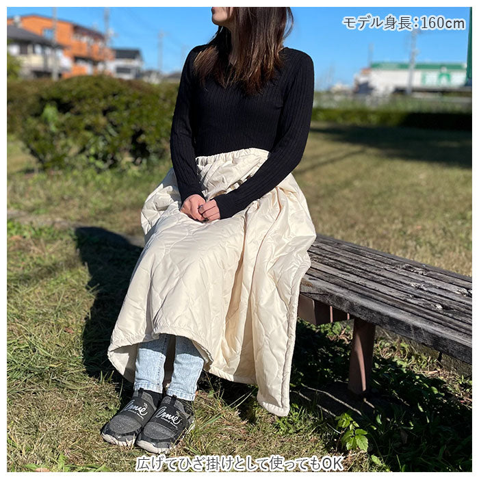 【グレー・巻きスカート】 ロング 巻きスカート 通販 キルティング ロング丈 あったか 防寒 軽い 静電気防止 シンプル 暖かい 防寒着 寒さ対策 グレー カーキ ブラック アイボリー アウトドア 家
