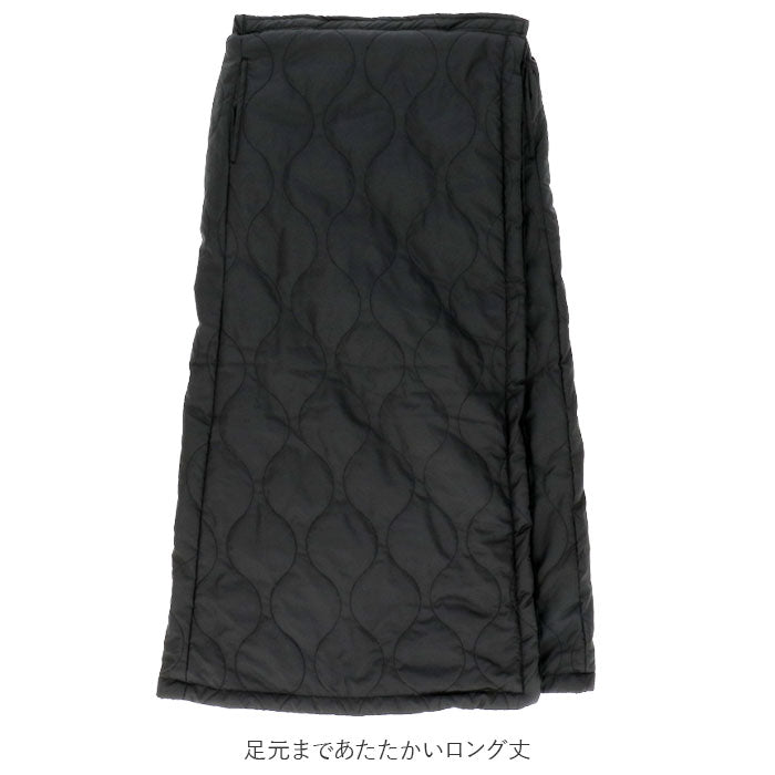 【グレー・巻きスカート】 ロング 巻きスカート 通販 キルティング ロング丈 あったか 防寒 軽い 静電気防止 シンプル 暖かい 防寒着 寒さ対策 グレー カーキ ブラック アイボリー アウトドア 家