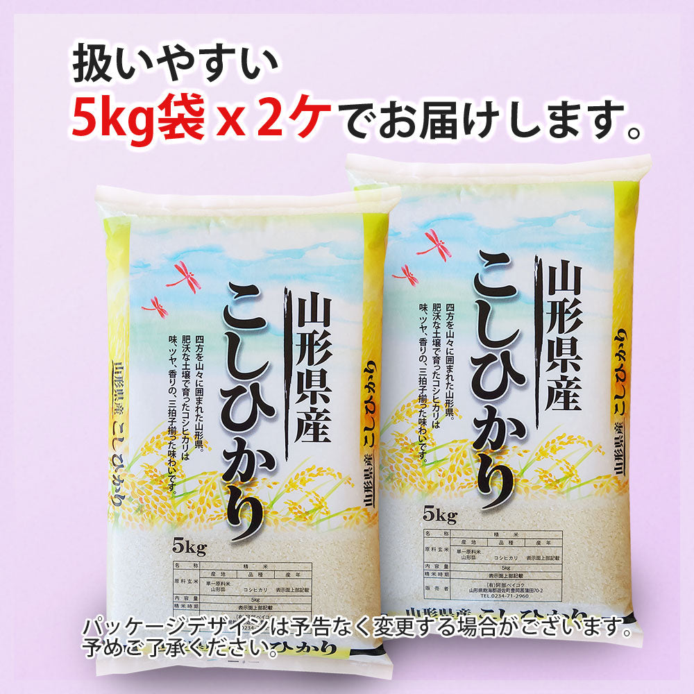 【節減対象農薬・化学肥料：当地比5割減】 コシヒカリ 白米 20kg (5kg×4袋) 山形県産 令和3年産 送料無料 20キロ 米 こめ コメ お米 精米 新米