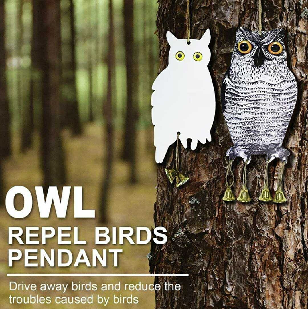 鳥よけ フクロウ型 リアルとホワイト2個セット 梟 鳥よけ 猛禽類 吊り下げ ベランダ 玄関 ハト避け 予防 畑 バード  防鳥 反射板 カラス対策 防虫 からすよけ 家庭菜園 農業用品 資材 ベランダ 田畑 鳥害対策 送料無料 ハト