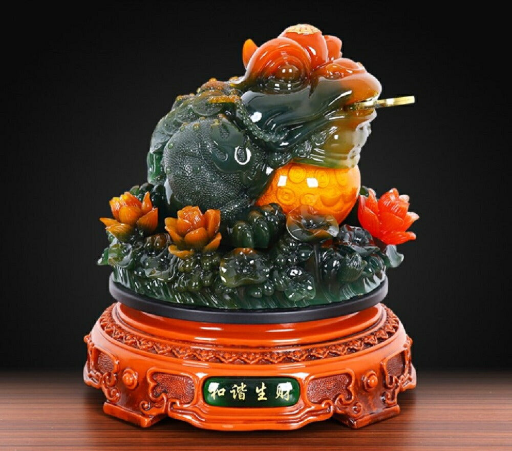 風水 蛙 特大 蓮の上に座る 蓮の花 カエル シリトン 超特大 風水アイテム 大盛況 超縁起物 幸運 祈り 浄化 金運 宝くじ 金運アップ 最強 商売繁盛 開店祝い 祝い 贈り物 お店 店舗 プレゼント 経営者 経営 玄関 置物 インテリア