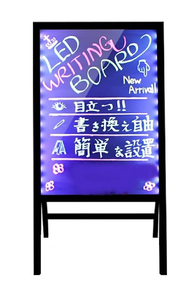 特大 LED 看板 ネオンサイン 電飾スタンド 店舗用看板 店舗看板 ネオン メニューボード A型看板 立て看板 led看板 屋外 スタンド看板 看板 店舗用 黒板 光る ウッドボード サロンインテリア モダン おしゃれ カジュアル シンプル オリジナル カスタム 屋外家具