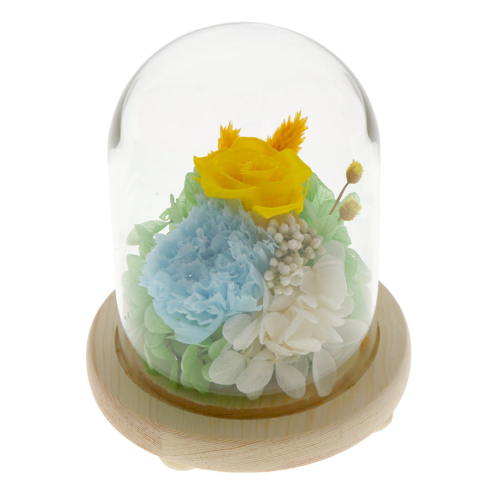 【菫・ガラスドーム】 プリザーブドフラワー ガラスドーム 通販 仏花 仏壇用 ブリザードフラワー プリザードフラワー お供え 花 枯れない お盆 彩華 花器付き フラワーギフト プレゼント 誕生日 退職祝い