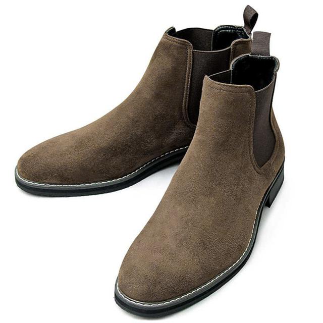 【DARKBROWN・S(25.0-25.5cm)】 サイドゴアブーツ メンズ 通販 靴 ハイカット メンズシューズ カジュアル チェルシーブーツ ショートブーツ 男性 冬靴 メンズブーツ Sサイズ 25cm 25.5cm Mサイズ 26cm 26.5cm Lサイズ