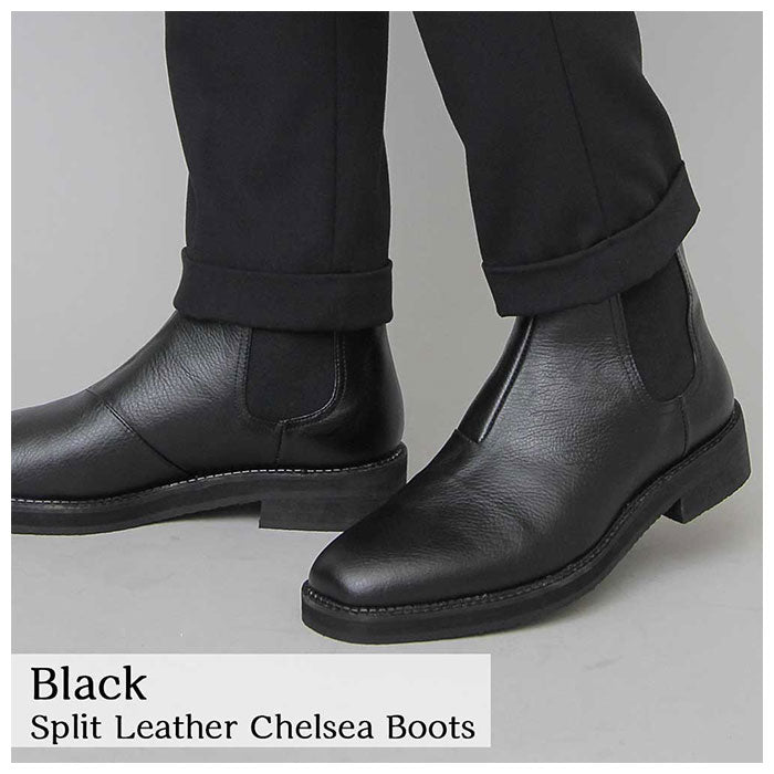 【BLACK・Mサイズ(26.0-26.5cm)】 グラベラ ブーツ メンズ glabella GLBB-179 通販 ブランド ショートブーツ 厚底 革 レザー サイドゴアブーツ メンズブーツ おしゃれ きれいめ カジュアルシューズ シンプル 牛革 革靴 冬