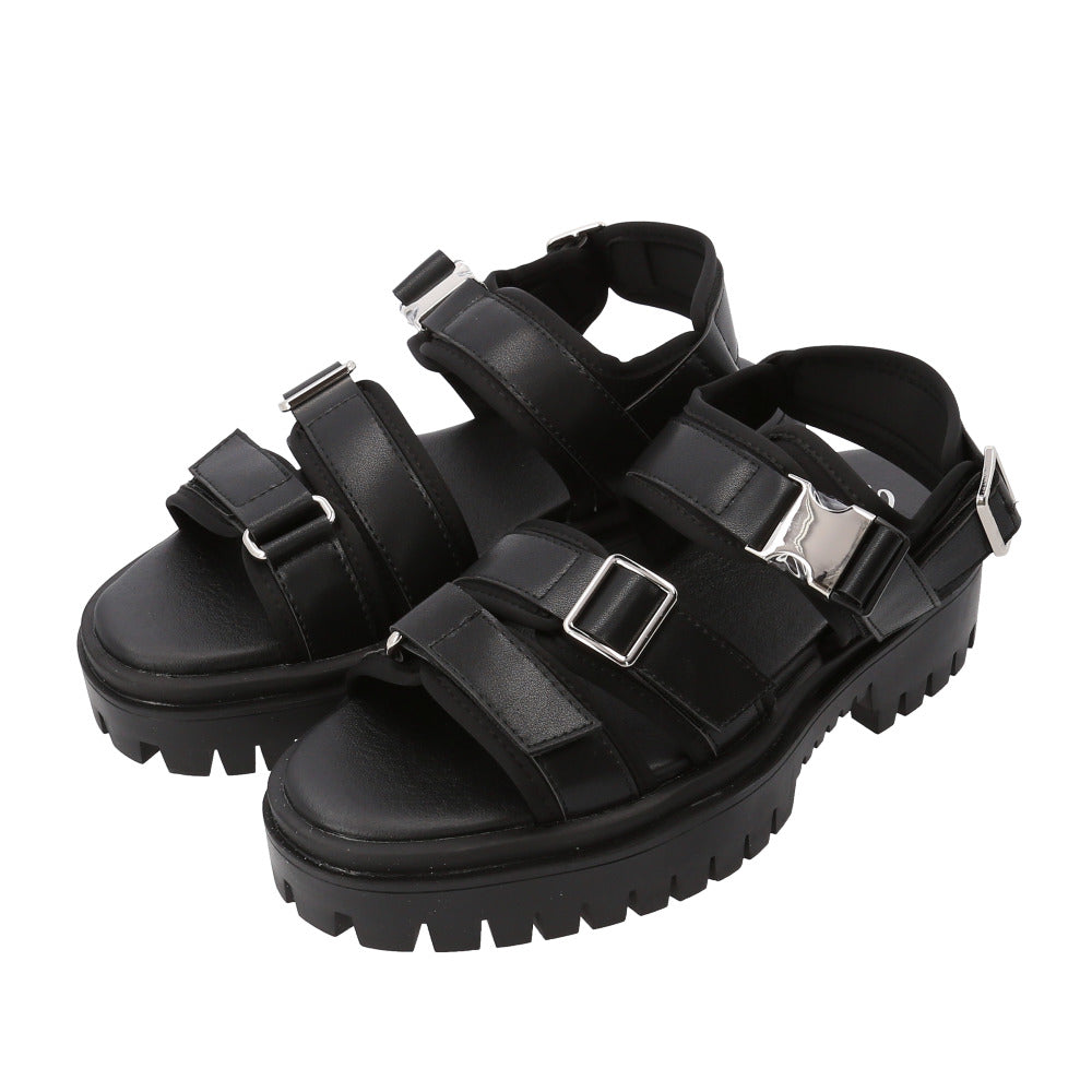 【BLACK・L(27.0-27.5cm)】 グラベラ サンダル glabella 通販 GLBT-262 スポーツサンダル 厚底サンダル メンズ ストラップサンダル オフィスサンダル コンフォートサンダル PLATFORM SOLE SANDALS