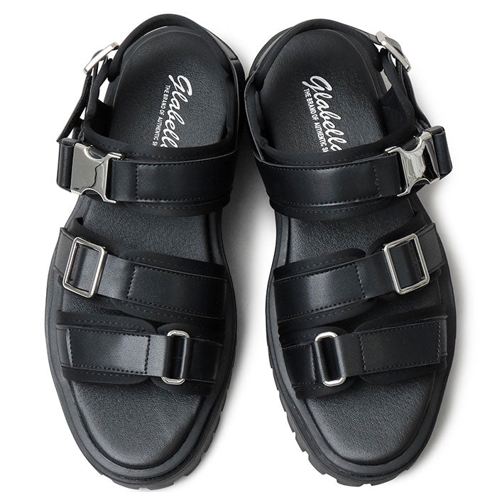 【BLACK・L(27.0-27.5cm)】 グラベラ サンダル glabella 通販 GLBT-262 スポーツサンダル 厚底サンダル メンズ ストラップサンダル オフィスサンダル コンフォートサンダル PLATFORM SOLE SANDALS
