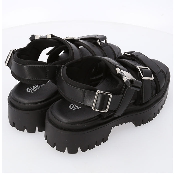【BLACK・L(27.0-27.5cm)】 グラベラ サンダル glabella 通販 GLBT-262 スポーツサンダル 厚底サンダル メンズ ストラップサンダル オフィスサンダル コンフォートサンダル PLATFORM SOLE SANDALS