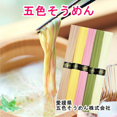 【送料込み】手延べ五色そうめん5束 2箱 ミックス３袋合計５セット 五色そうめん株式会社