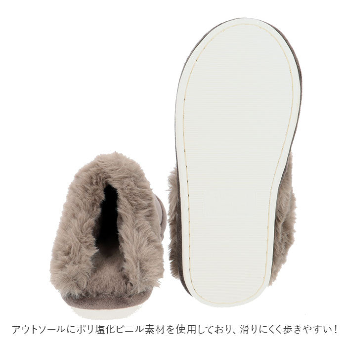 【09.グレー・ルームサボ】 ルームシューズ 通販 サボ ムートン風 スリッパ スリッポン ふわふわ 暖かい もこもこ レディース メンズ 防寒 カジュアル ルーム 室内 オフィス 事務所