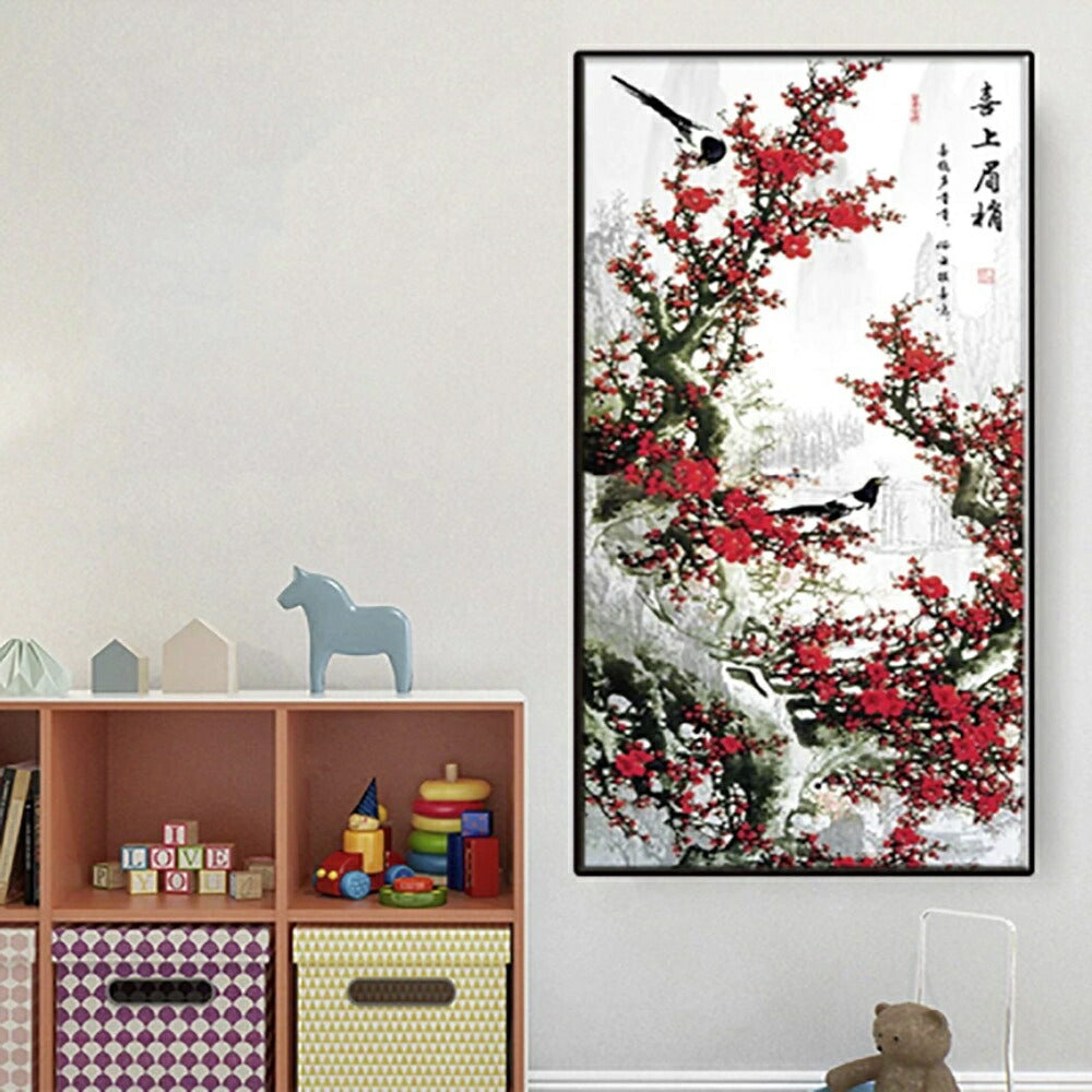 掛け軸 用 ポスター 梅の花 鳥 バード bird 風水 タペストリー 掛軸用 壁掛け 室内 インテリア おしゃれ 絵 玄関 部屋 和室 飾り 壁 風水グッズ 金運 開運祈願 金運祈願 風水 アイテム 開運 金運 財産運 出世運 恋愛運 幸福