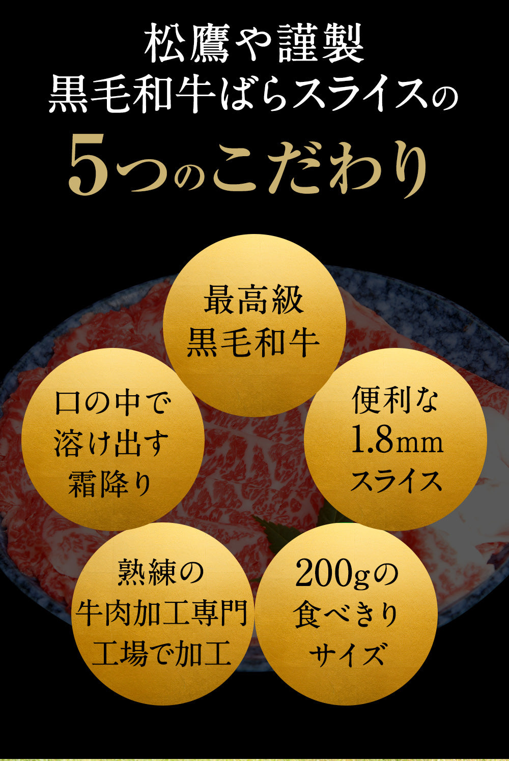 《松鷹や謹製》黒毛和牛ばらスライス《200ｇ×5パック》【ブラックフライデー・サイバマンデー特別価格】