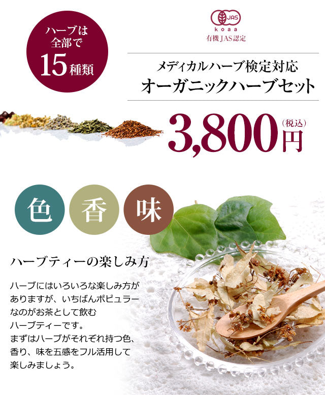 メディカルハーブ検定対応オーガニックハーブセット 【送料無料】